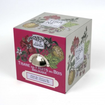 Cube en métal tisane bio : 24 sachets tisane détox 60 gr