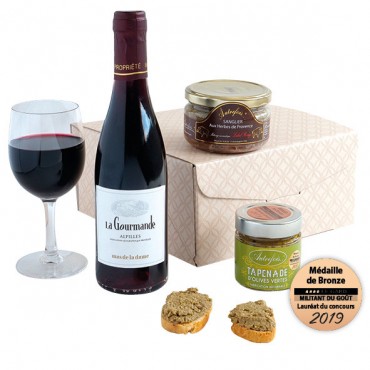 Coffret cadeau Huile d'olive & Vinaigre + Croquants chèvre