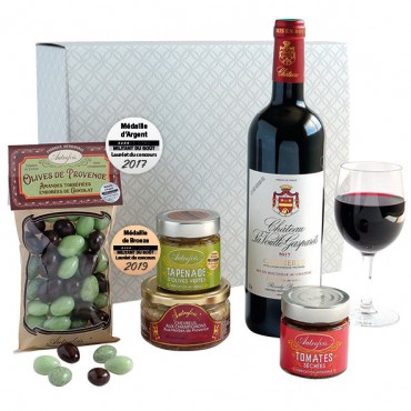 Coffret cadeau Huile d'olive & Vinaigre + Croquants chèvre