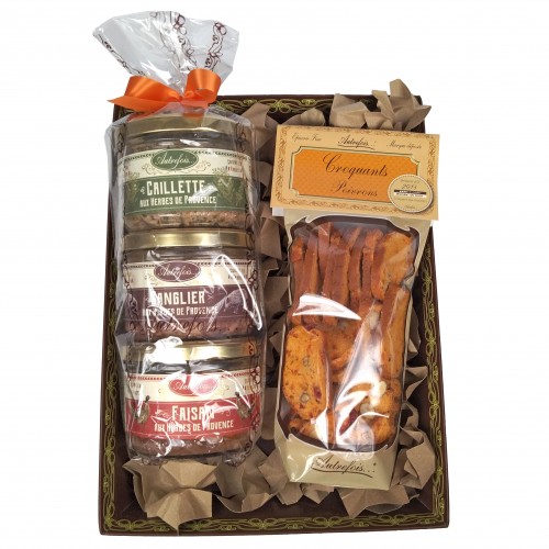 Coffret cadeau de spécialités provençales : terrines et croquants